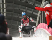<p>David Gleirscher of Austria celebrates winning the gold following run 4 during the Luge Men’s Singles on day two of the PyeongChang 2018 Winter Olympic Games at Olympic Sliding Centre on February 11, 2018 in Pyeongchang-gun, South Korea. (Photo by Adam Pretty/Getty Images) </p>