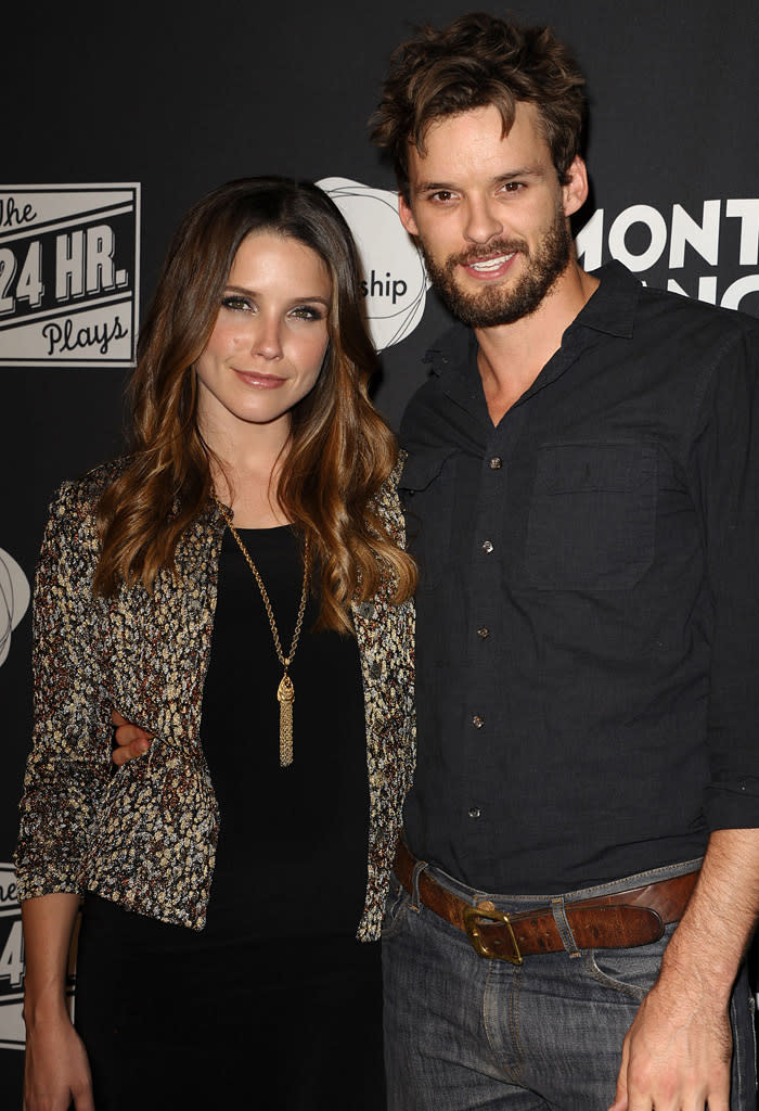 Sophia Bush, who's been known to cozy up to her "One Tree Hill" co-stars, had called actor Austin Nichols her on-again, off-again beau for about six years until they broke up in mid-February. The 30-year-old starlet was married to actor Chad Michael Murray in 2005, although they split after five months, and, <a href="http://www.eonline.com/news/294994/one-tree-hill-s-sophia-bush-and-austin-nichols-break-up" rel="nofollow noopener" target="_blank" data-ylk="slk:according to E!;elm:context_link;itc:0;sec:content-canvas" class="link ">according to E!</a>, she was later linked to James Lafferty, who played Murray's half-brother on the late, great CW show. How awkward do you think it was on that set?!