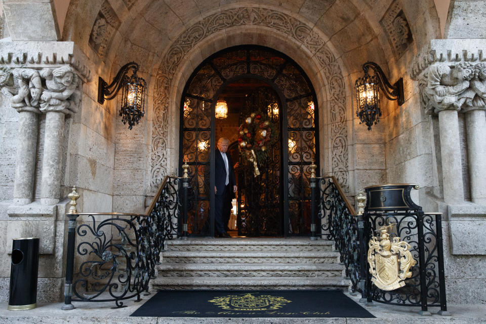 FILE - President-elect Donald Trump arrives to speak to reporters at his Mar-a-Lago estate, Wednesday, Dec. 28, 2016, in Palm Beach, Fla. The FBI search of Donald Trump’s Florida estate has spawned a parallel special master process that this month slowed down a criminal investigation and exposed simmering tensions between Justice Department prosecutors and lawyers for the former president. The probe into the presence of top-secret information at Mar-a-Lago continues. (AP Photo/Evan Vucci, File)