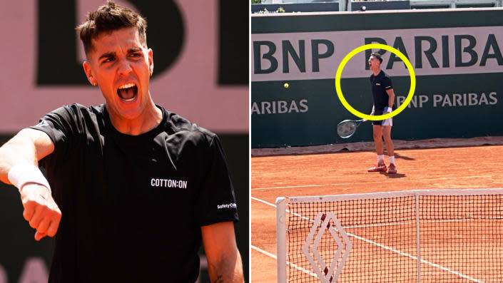 Seen here, Thanasi Kokkinakis at Roland Garros.