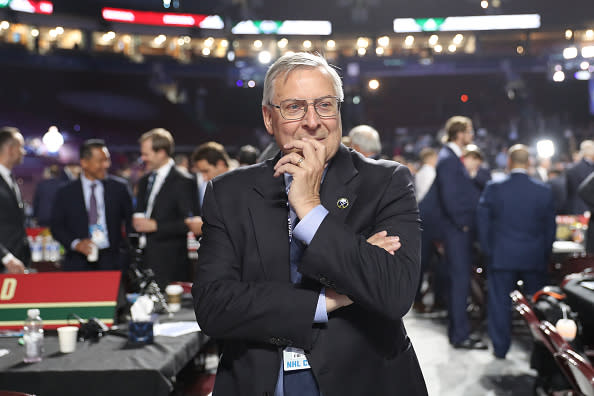 Morning DJ Rich Gaenzler was terminated from his duties as the Buffalo Sabres in-arena host, Pegula Sports and Entertainment said in a statement. (Getty) 