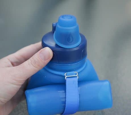 A collapsible water bottle