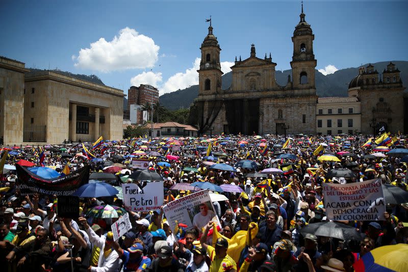 Protest against Colombian President Gustavo Petro's reforms, in Bogota