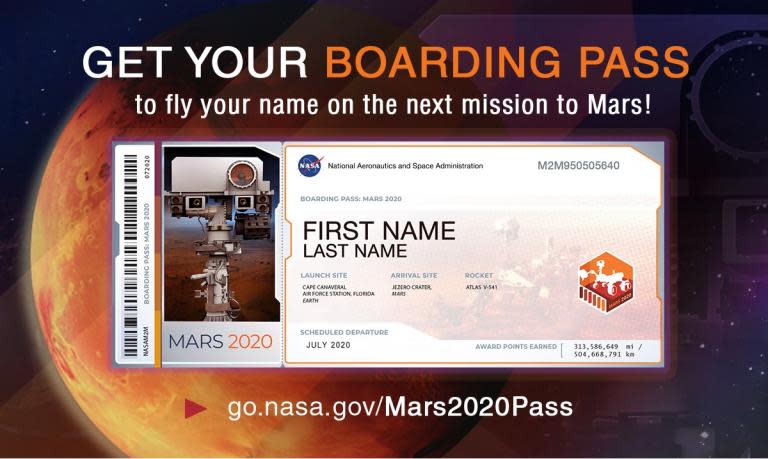 NASA name to MARS: How to get your name on the red planet via the 2020 mission