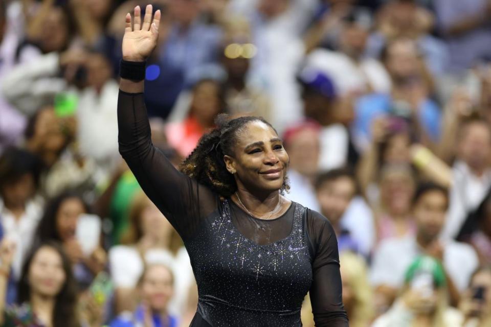 new york, new york   september 02 serena williams of the united states thanks the fans after being defeated by ajla tomlijanovic of australia during their womens singles third round match on day five of the 2022 us open at usta billie jean king national tennis center on september 02, 2022 in the flushing neighborhood of the queens borough of new york city photo by al bellogetty images