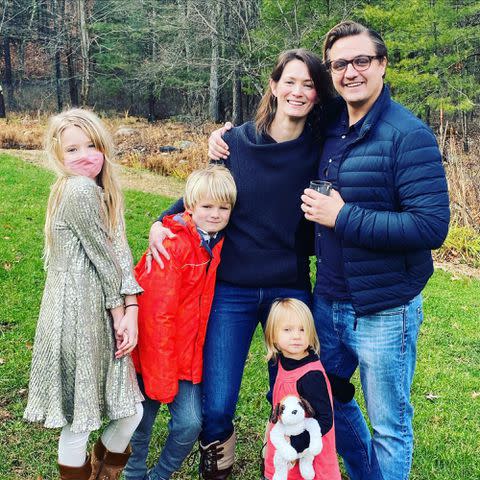 <p> Chris Hayes Instagram</p> Chris Hayes and Kate Shaw with their children.