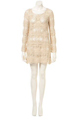 Petite Cream Crochet Dress, $105, at Topshop