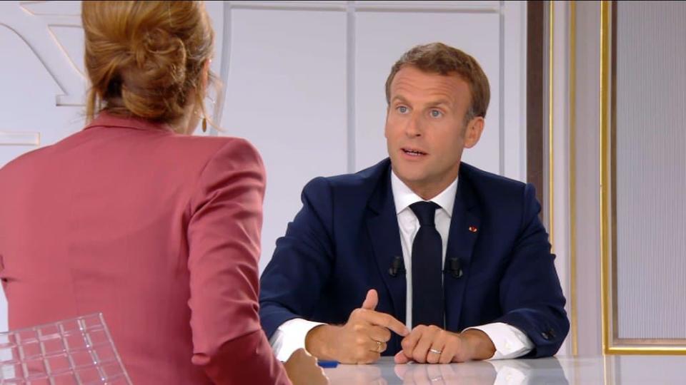 Emmanuel Macron lors de son interview télévisée du 14 juillet 2020. - BFMTV