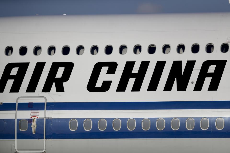 The airplane of the Chinese delegation arrives at Rome's Leonardo Da Vinci airport in Fiumicino, Italy, Thursday, March 21, 2019. Chinese President Xi Jinping is expected to land soon to Italy to sign a memorandum of understanding to make Italy the first Group of Seven leading democracies to join China's ambitious Belt and Road infrastructure project. (AP Photo/Andrew Medichini)