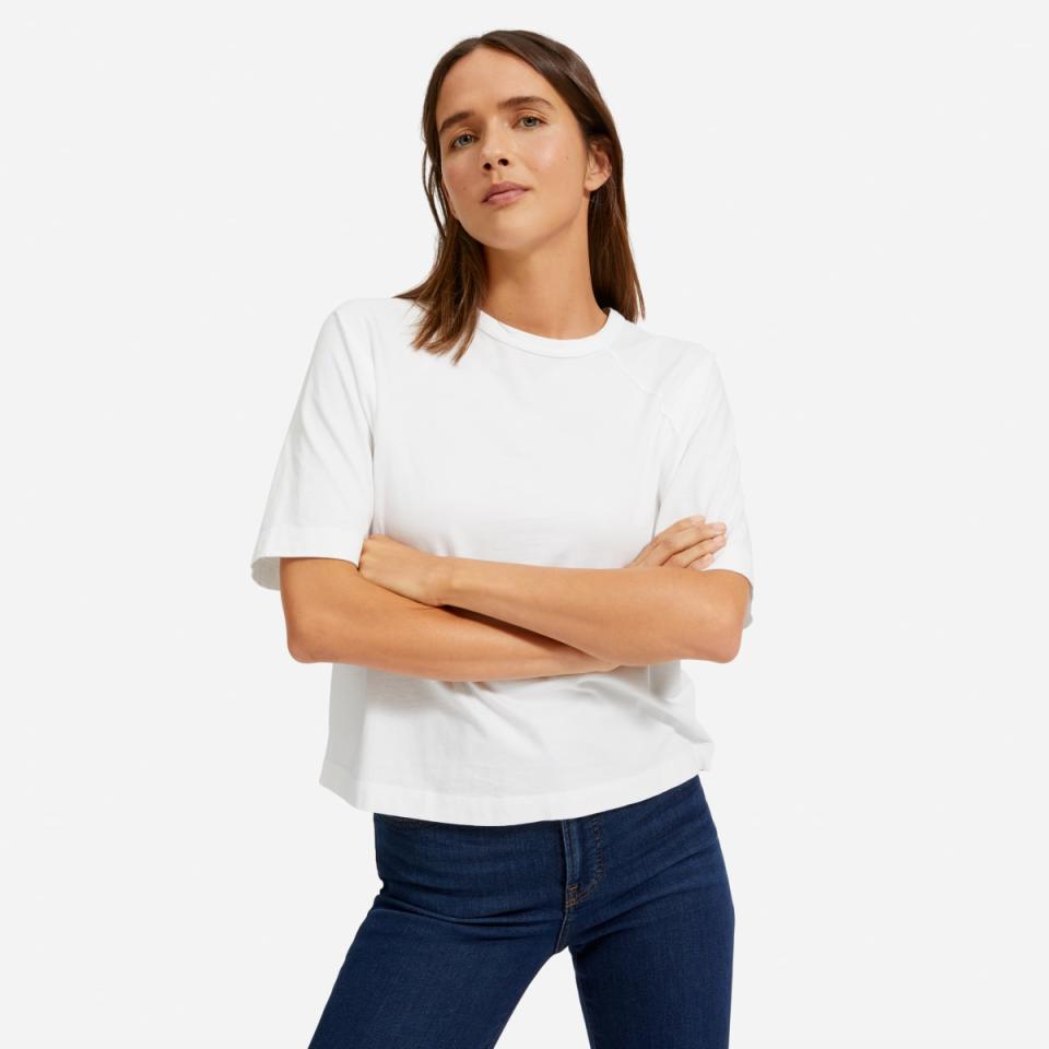 The Organic Cotton Boxy Raglan Tee. Image via Everlane.