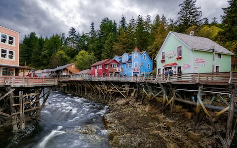 Dolly's house along Creek Street Ketchikan - Credit: Getty