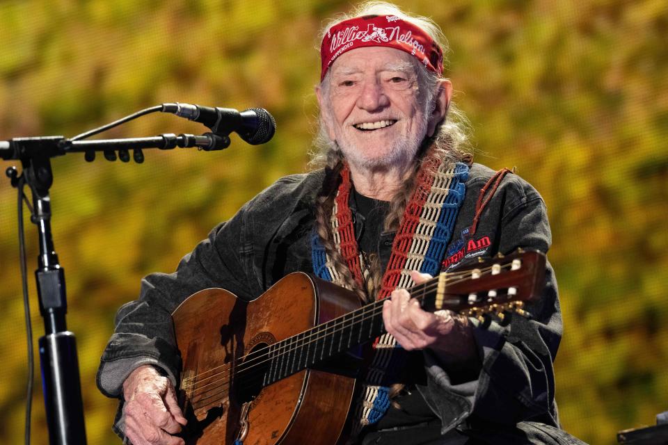 Willie Nelson is shown performing at Farm Aid in 2022. The Texas musician, whose career spans 70 years, is the focus of "Willie Nelson and Family," a new docuseries.