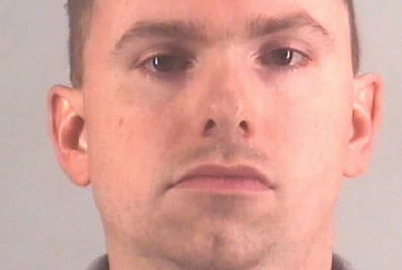 Fort Worth Police Department officer Aaron York Dean is seen in a booking photo at the Tarrant County Jail