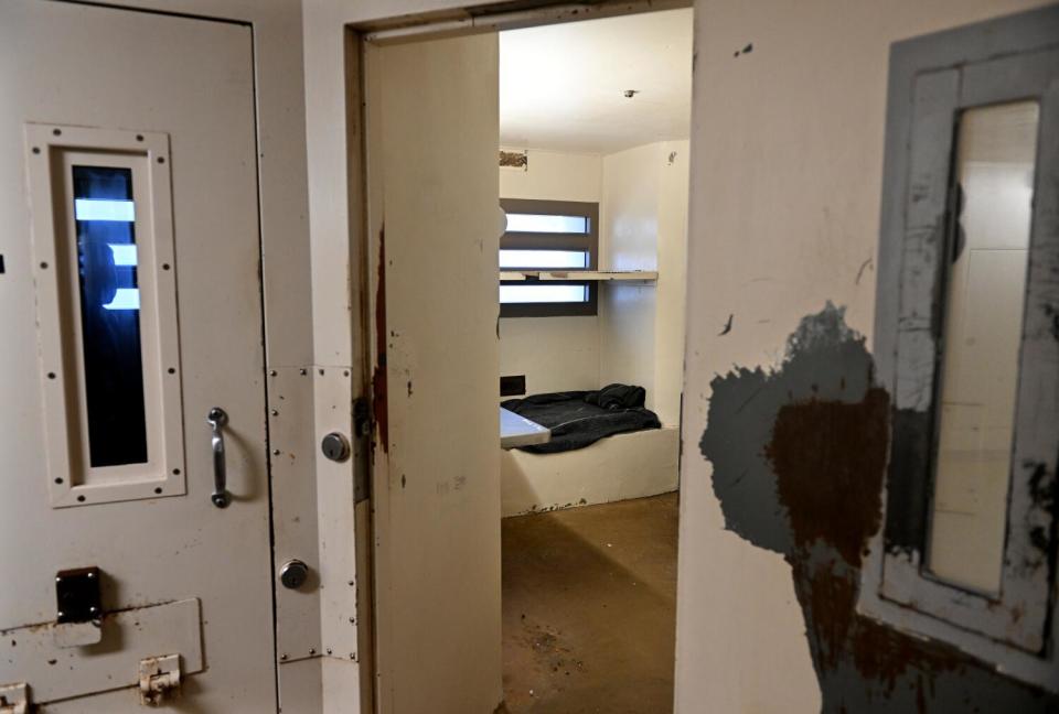 An empty cell at the main jail in downtown Sacramento.