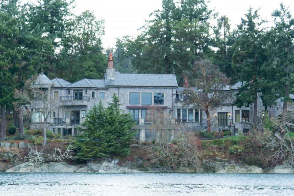 The residence of Prince Harry and and his wife Meghan seen from a boat on in British Columbia (AFP via Getty Images)