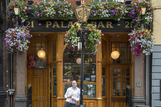 Spot the Palace Bar by its floral hanging baskets