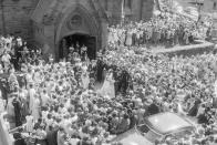 <p>It's estimated that around 2,000 fans stood outside the church to watch it all go down.</p>