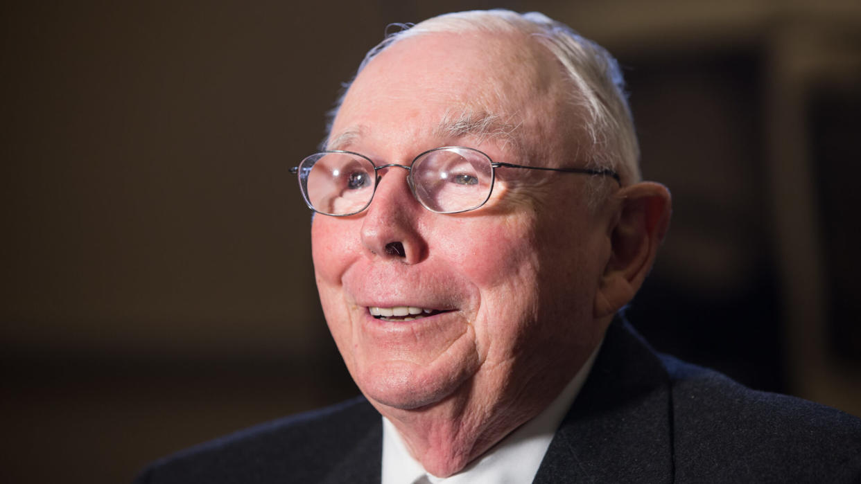 Charlie Munger, vice president of Berkshire Hathaway is interviewed after the annual Berkshire Hathaway shareholders meeting held at the CenturyLink Center in Omaha, Neb.