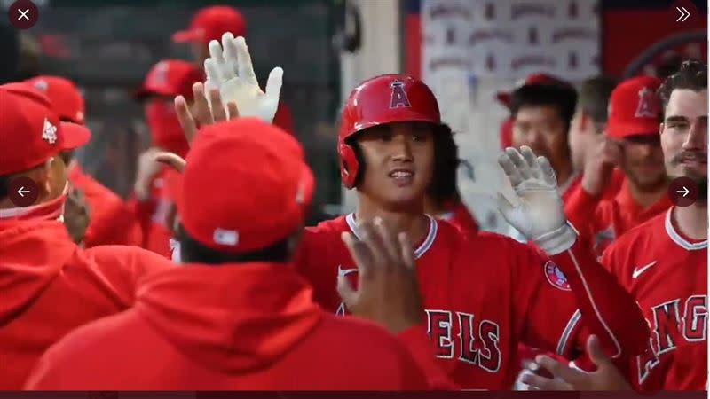 大谷翔平開轟。（圖／翻攝自天使推特）