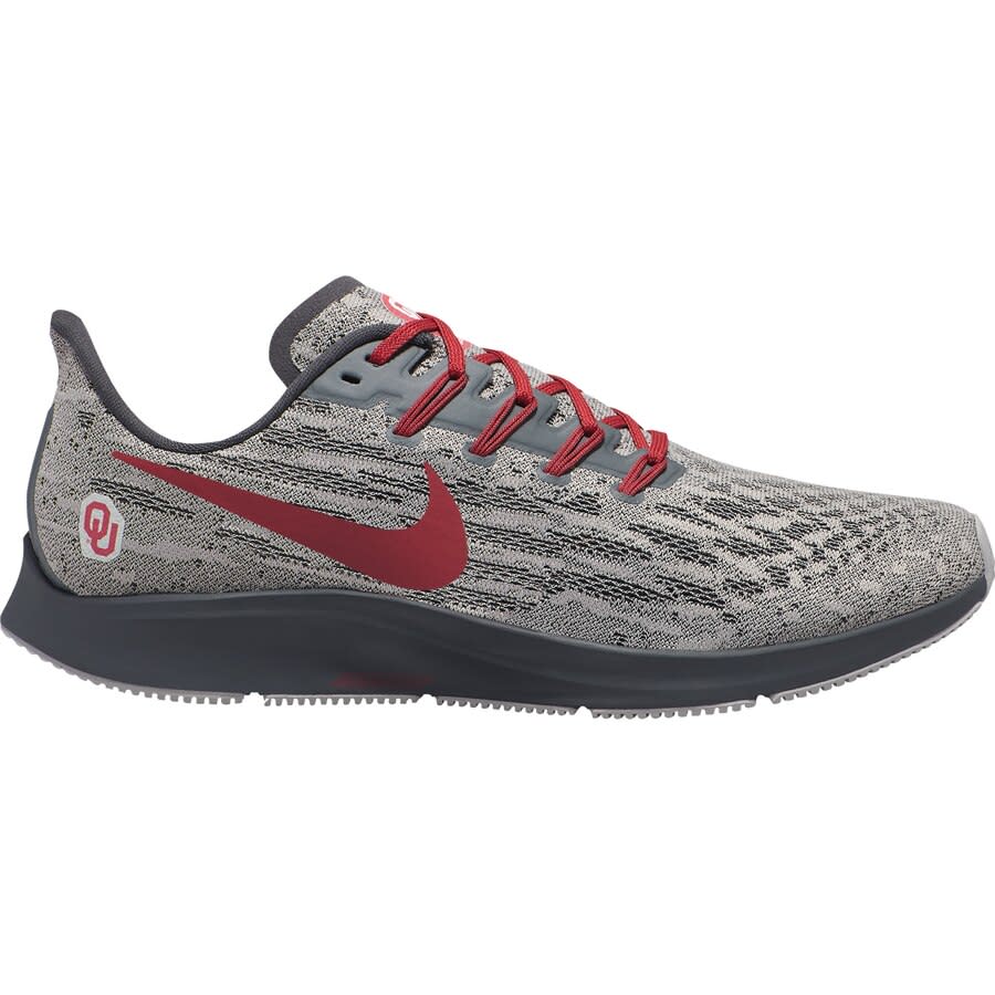 Men's Nike Gray/Crimson Oklahoma Sooners Air Zoom Pegasus 36 Sneakers