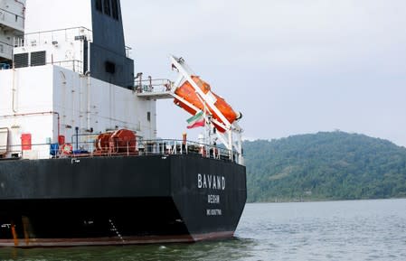 The Iranian vessel Bavand is seen near the port of Paranagua