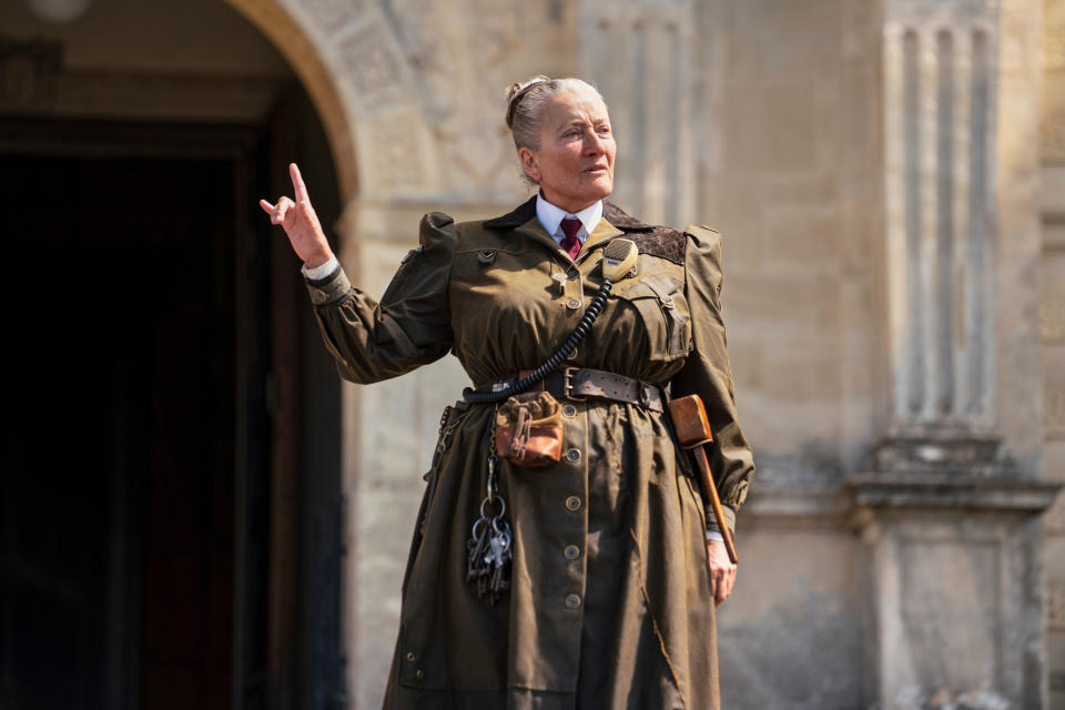 Emma Thompson as Agatha Trunchbull in Roald Dahl's Matilda the Musical. (Sony Pictures)