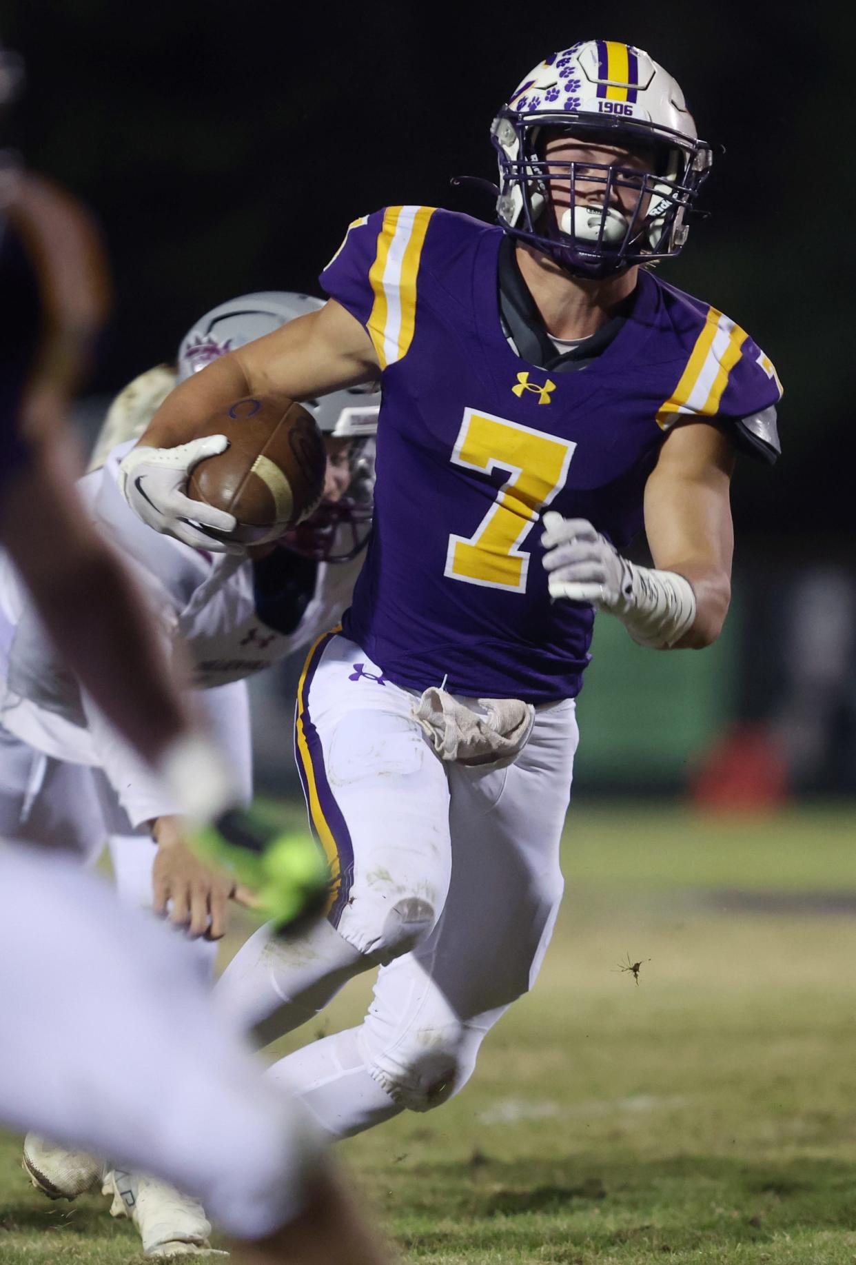 James Dalrymple of Clarksville High School runs the ball during their first round TSSAA football playoff game against Collierville at Clarksville High School Friday Nov. 3, 2023.