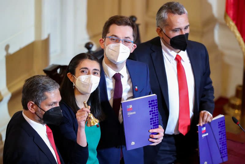 Chile's constitutional Convention hands out the final draft of the new constitution, in Santiago