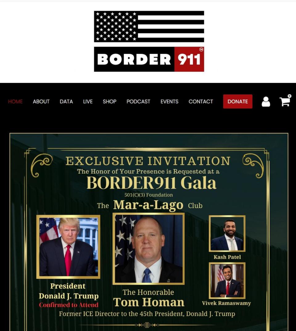 PHOTO: A page from the Border911.com website is seen in this screengrab from March 21, 2024. (Border911.com)