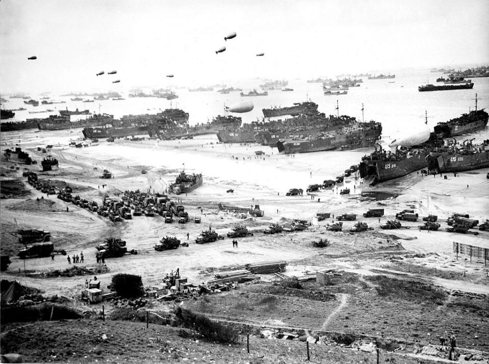 Allied troops land on the beaches of Normandy, France on June 6, 1944. (Photo from Photo12/UIG via Getty Images)