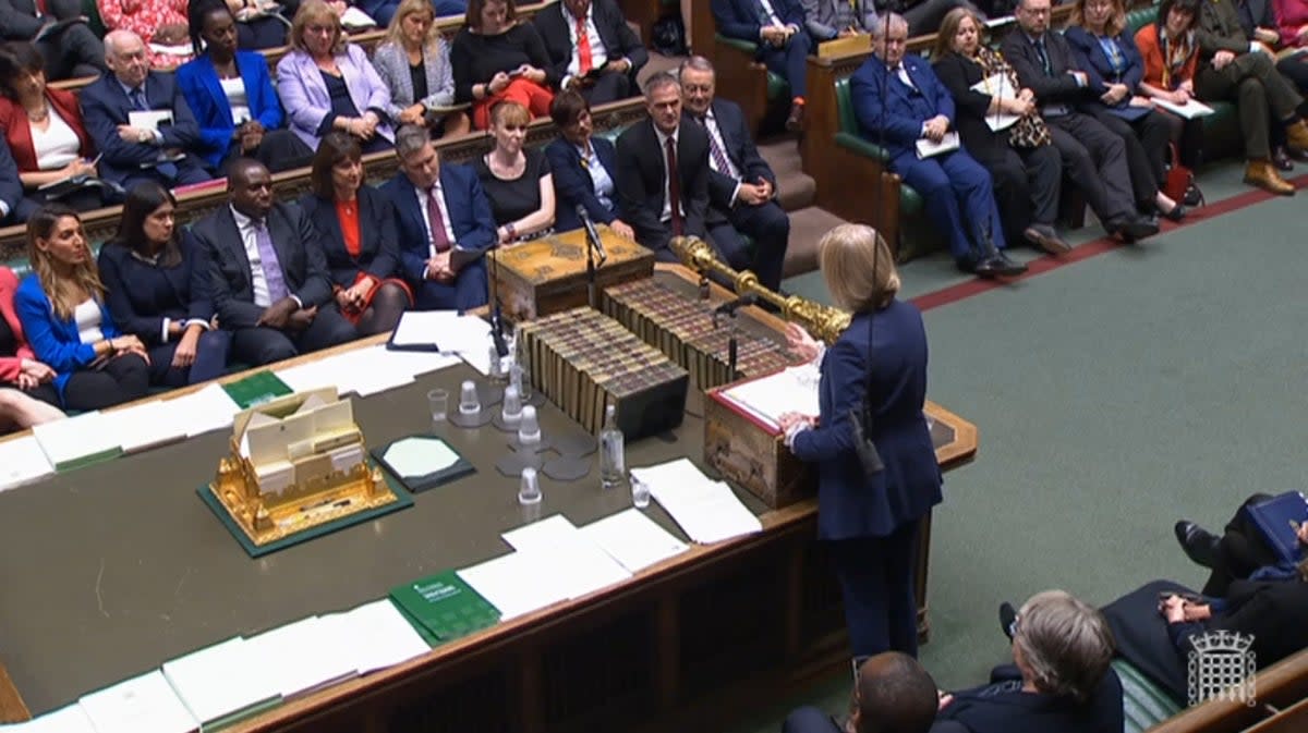 Prime Minister Liz Truss faced her first session in the Commons since becoming leader (House of Commons/PA) (PA Wire)