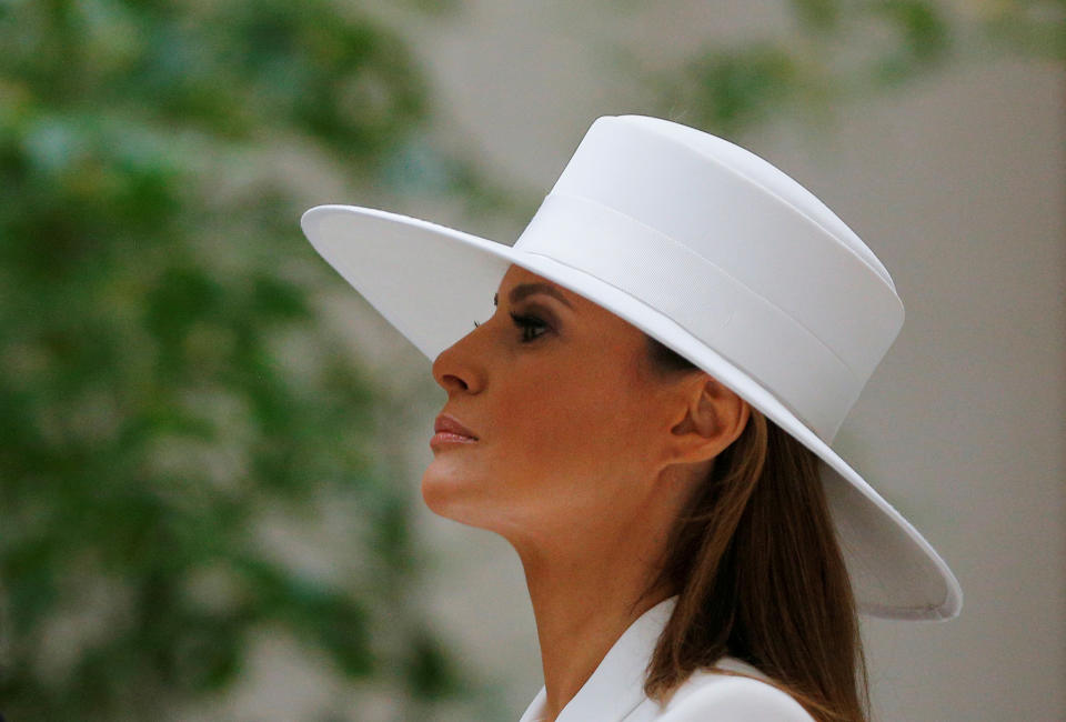 Melania Trump in der National Gallery of Art mit Brigitte Macron in Washington