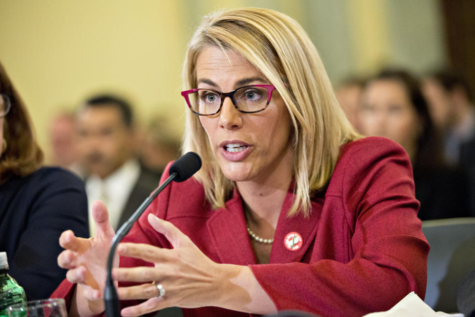 Sara Nelson speaks during a Senate Commerce, Science, and Transportation subcommittee hearing in Washington, D.C. in May, 2017.&nbsp; (Photo: Bloomberg via Getty Images)