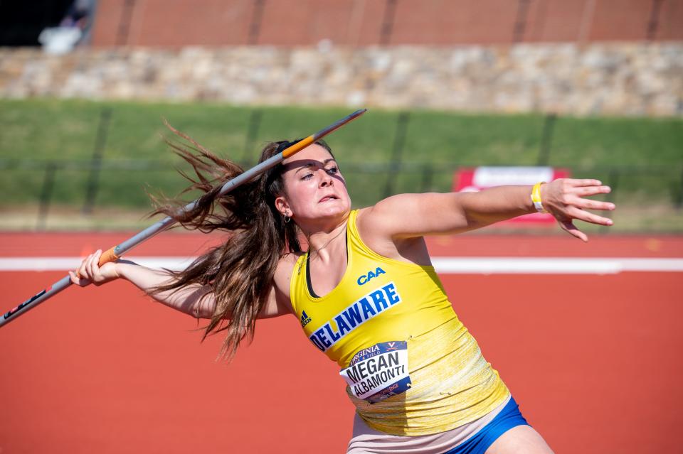 Delaware's Megan Albamonti placed ninth in the javelin throw at the NCAA Outdoor Track and Field Championships.