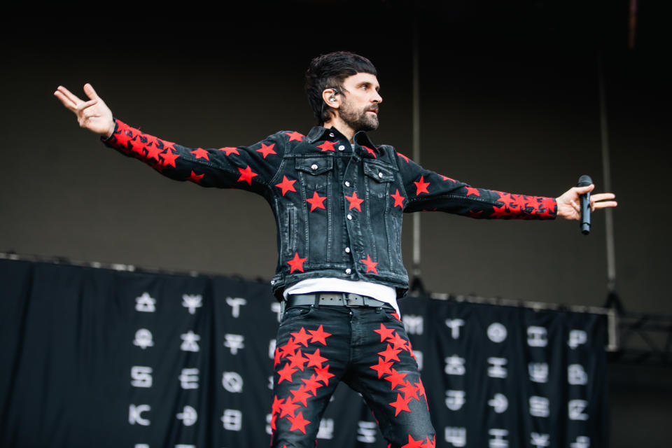 Sergio Pizzorno of Kasabian performs during the second day of Corona Capital 2023