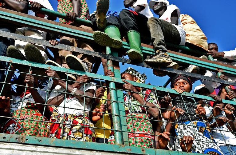 Supporters from Burundi's President, Pierre Nkurunziza's party are transported from a rally outside Bujumbura, on May 23, 2015