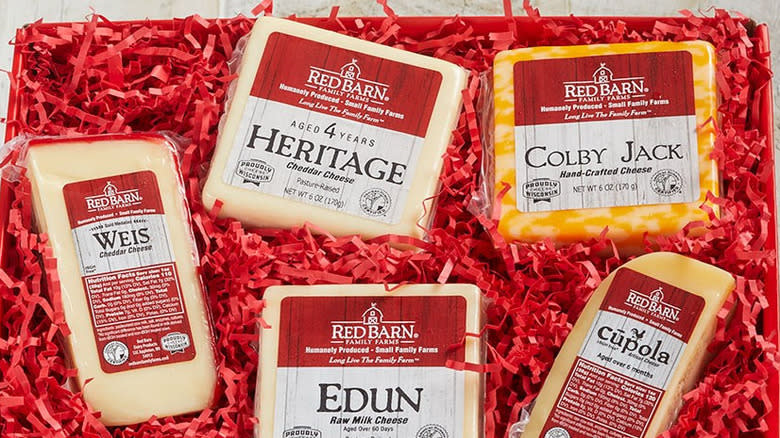 Variety of Red Barn cheeses