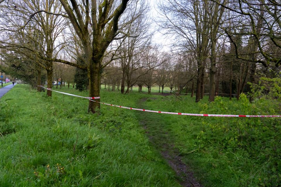 The force launched a murder investigation after it was alerted to the possible discovery of human remains in the park shortly after 9am on Tuesday (Jordan Pettitt/PA Wire)