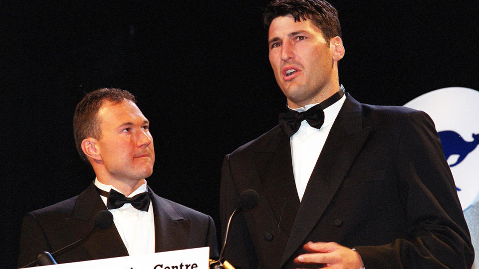 Clinton Grybas, pictured here with John Eales at the 2000 Australian Sports Awards. 