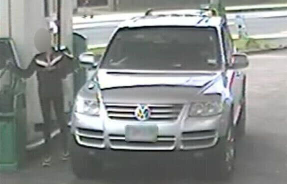 One of the Northcote fuel theft suspects seen here in CCTV released by the Auckland BP petrol station owners.