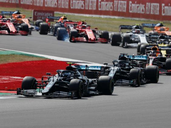Bottas led from pole but soon lost the lead to Verstappen (Reuters)