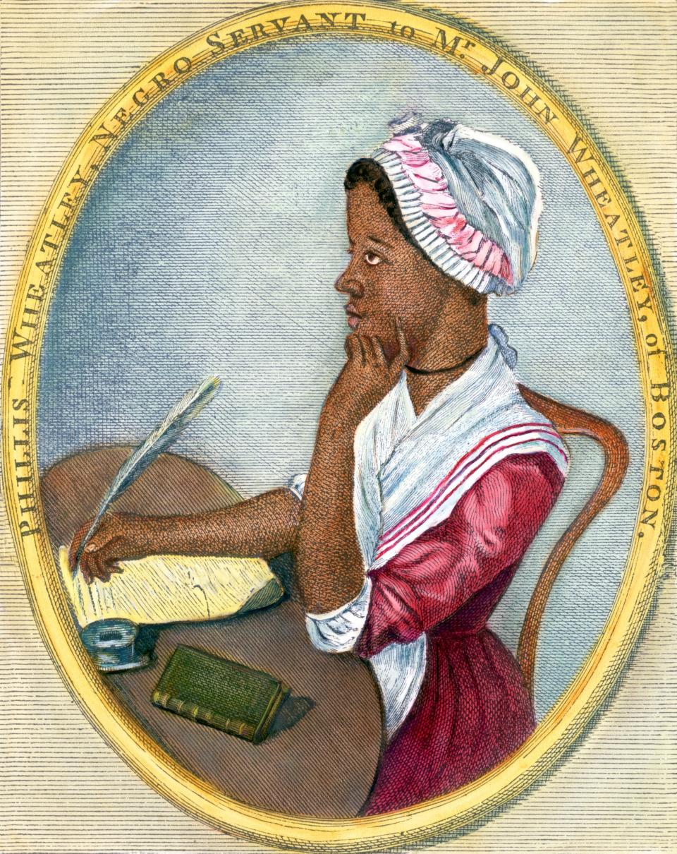 A portrait of Phillis Wheatley, which was made when she was around 20 years old