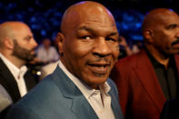 <p>Former boxer Mike Tyson attends the super welterweight boxing match between Floyd Mayweather Jr. and Conor McGregor on August 26, 2017 at T-Mobile Arena in Las Vegas, Nevada. (Photo by Christian Petersen/Getty Images) </p>