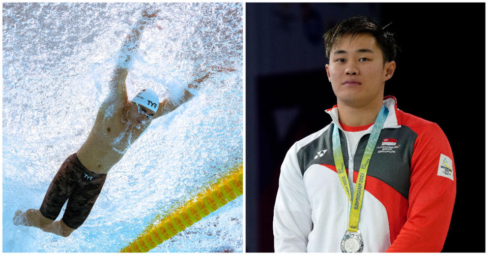 Singapore swimmer Teong Tzen Wei wins a silver medal in the men's 50m butterfly event at the 2022 Commonwealth Games. (PHOTOS: AP, Getty Images)