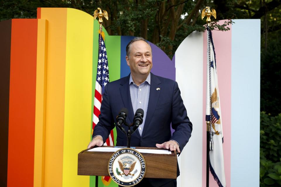 pride celebration hosted by vice president of the united states and mr emhoff in collaboration with glaad