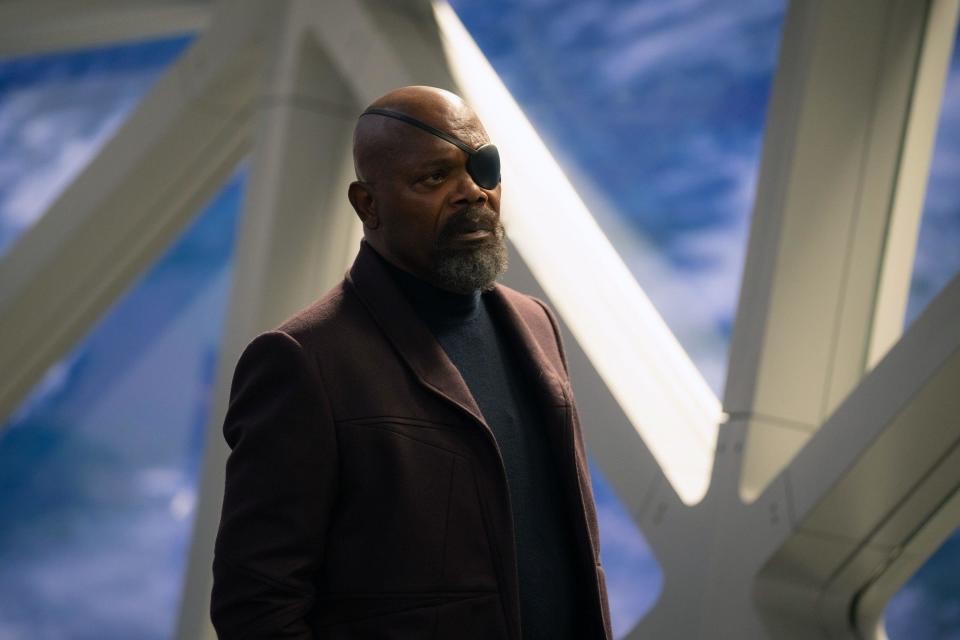 THE MARVELS, (aka CAPTAIN MARVEL 2), Samuel L. Jackson as Nick Fury, 2023.  ph: Laura Radford /© Marvel / © Walt Disney Studios Motion Pictures /Courtesy Everett Collection