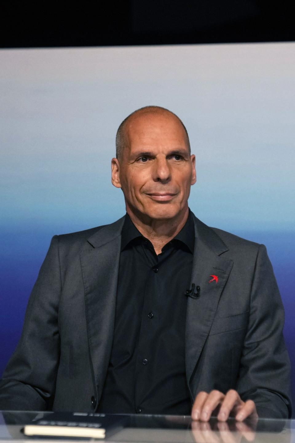 FILE - The secretary of European Realistic Disobedience Front (MeRA25), Yanis Varoufakis waits for the start of debate at the premises of public broadcaster ERT in Athens, Greece on May 10, 2023. Three far-right and two far-left, could conceivably cross the 3% parliamentary entry threshold in Sunday's elections, despite a swing back to mainstream politicians as the scars of Greece's 10-year financial crisis gradually heal. (AP Photo/Thanassis Stavrakis, File)