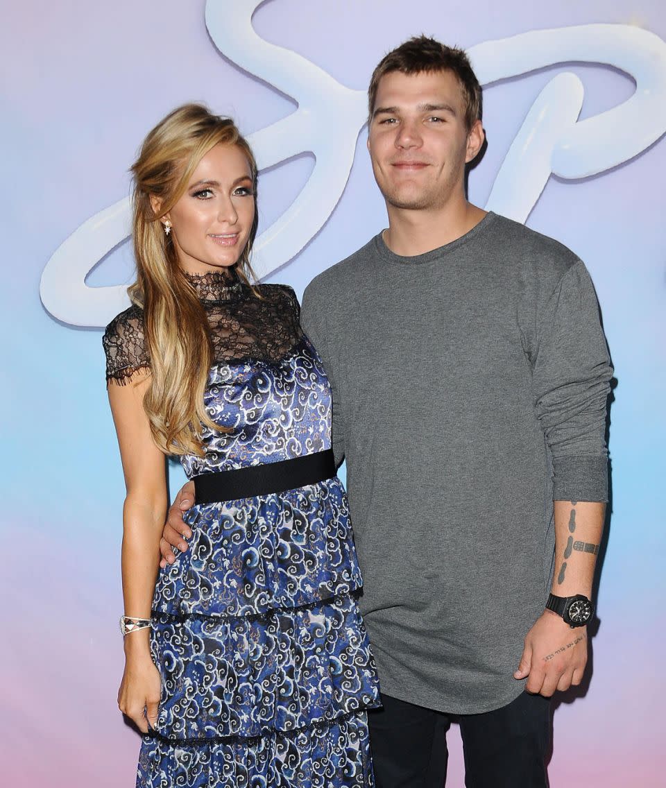 Paris Hilton and Chris Zylka attend the premiere of 