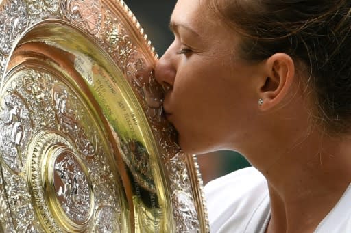 Romania's Simona Halep beat Serena Williams in last year's Wimbledon final