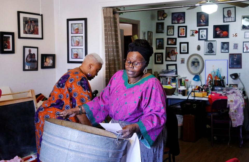 Oklahoma artist DWe Williams is seen on Jan. 30, 2018, as she and her theater group prepare for a new production.